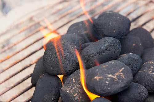 Charcoal for grilling on the barbecue